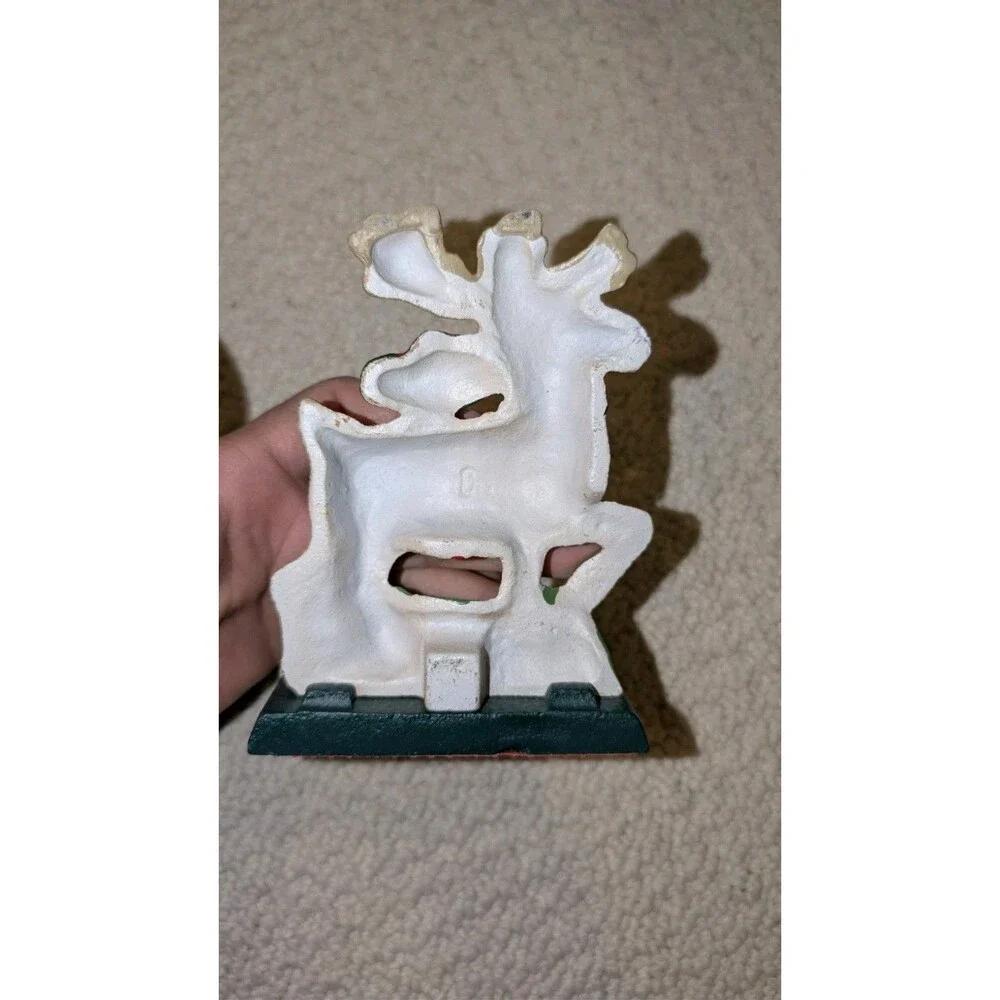 Eddie Bauer Cast Iron Christmas Tree Stocking Hanger Santa's Reindeer Deer Buck